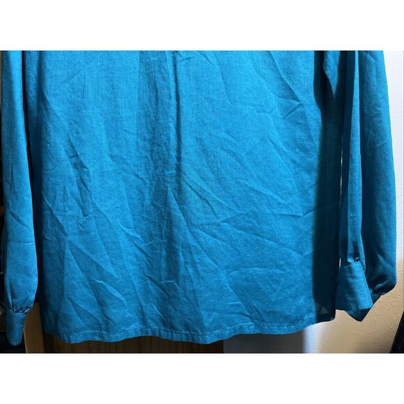 Pendleton Country Sophisticates VTG Womens Sz 6 Blue Rayon Linen Button Shirt LS - Picture 10 of 11
